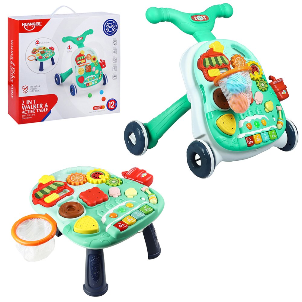 Каталка-ходунки JB0334038 Игровой центр со светом и звуком зеленый - Уральск 
