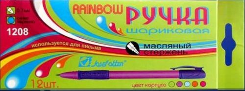 Ручка масляная 1208 Rainbow резин грип Упак/12 66944 /Р/ - Санкт-Петербург 
