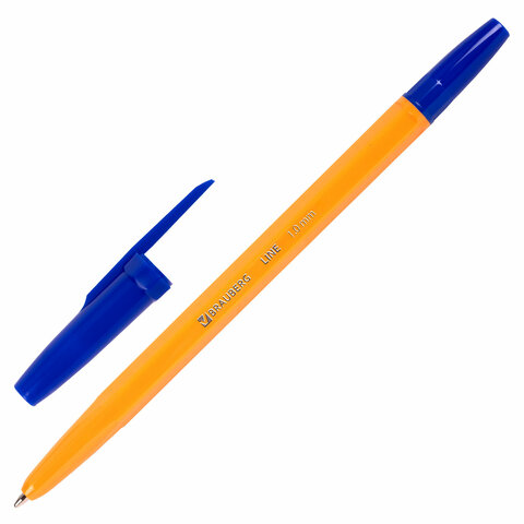 Ручка синяя 143331 Line Orange корпус оранжевый 0,5мм Brauberg - Тамбов 