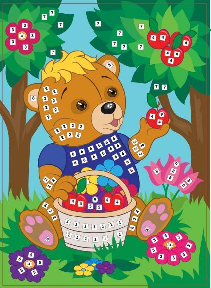 Аппликация 635771 "Мишка в саду" по номерам ТМ Color Puppy - Йошкар-Ола 