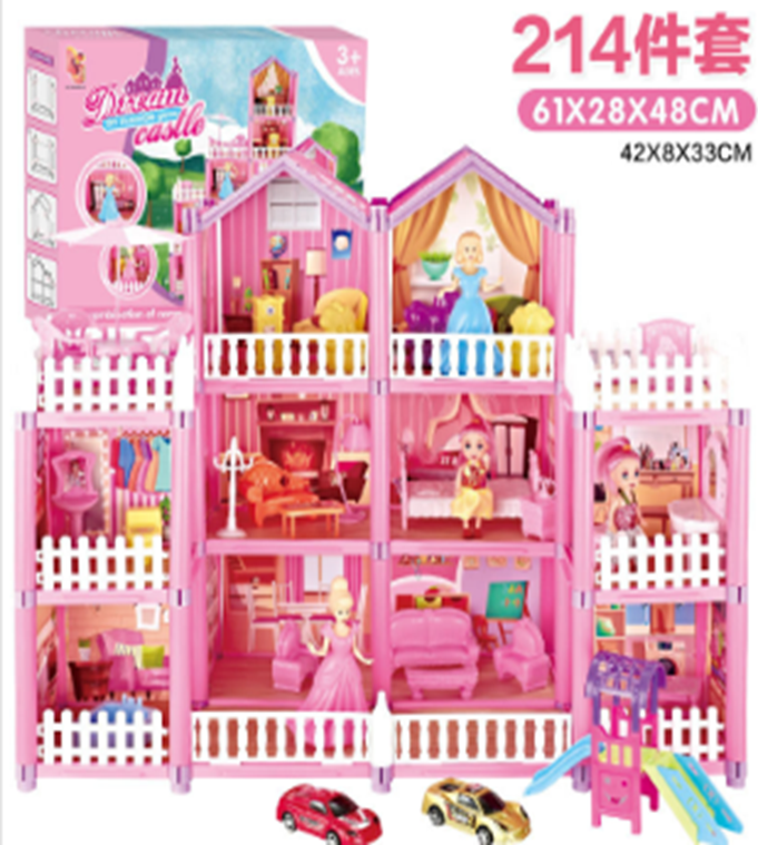 Дом кукольный 1690000009 трехэтажный 214дет в коробке - Йошкар-Ола 