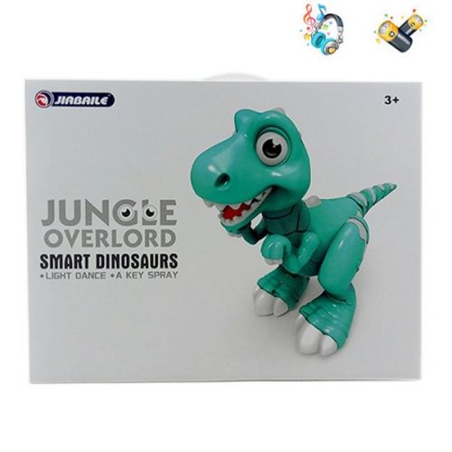 Динозавр р/у USB, пар, ходит, звук и свет в коробке