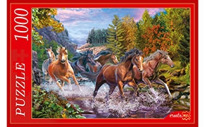 Пазл 1000эл "Табун лошадей в горах" Х1000-6788 Ppuzle Рыжий кот - Челябинск 