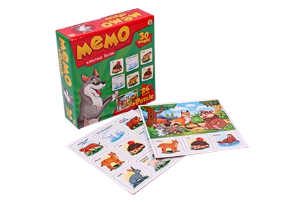 Игра МП-0368 "Мемо" 30 фишек+ пазл 24эл Животные России Рыжий кот - Тамбов 