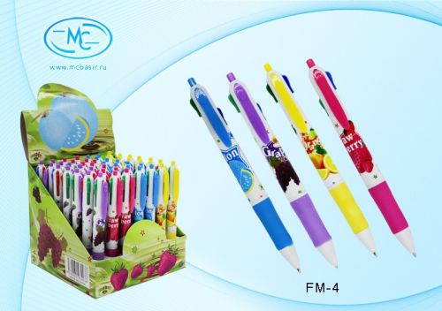 Ручка автомат FM-4 шариковая 4-х цветная