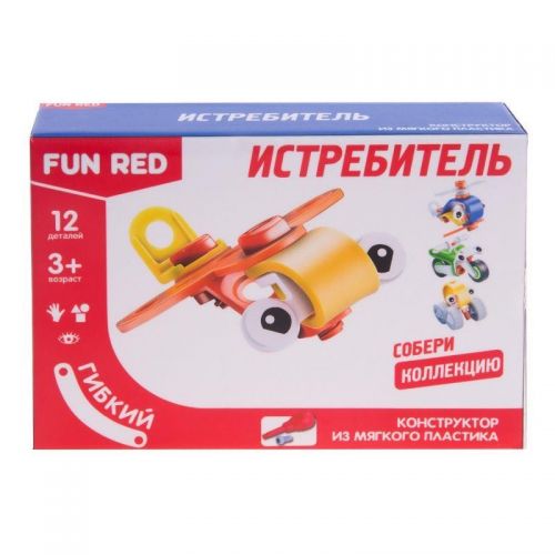 Конструктор гибкий "Истребитель Fun Red" 12 деталей - Челябинск 