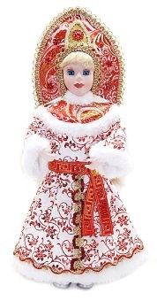 Кукла 949213 "Снегурочка" красн+бел 35,5см ни - Челябинск 