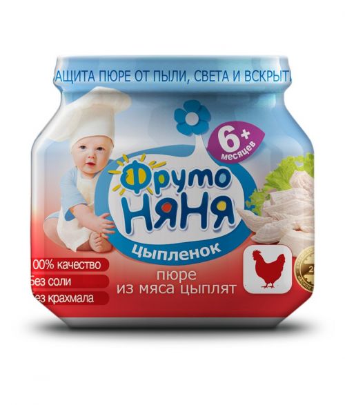 Пюре 80г мясное Цыпленок 6+ (12) Фрутоняня - Уральск 