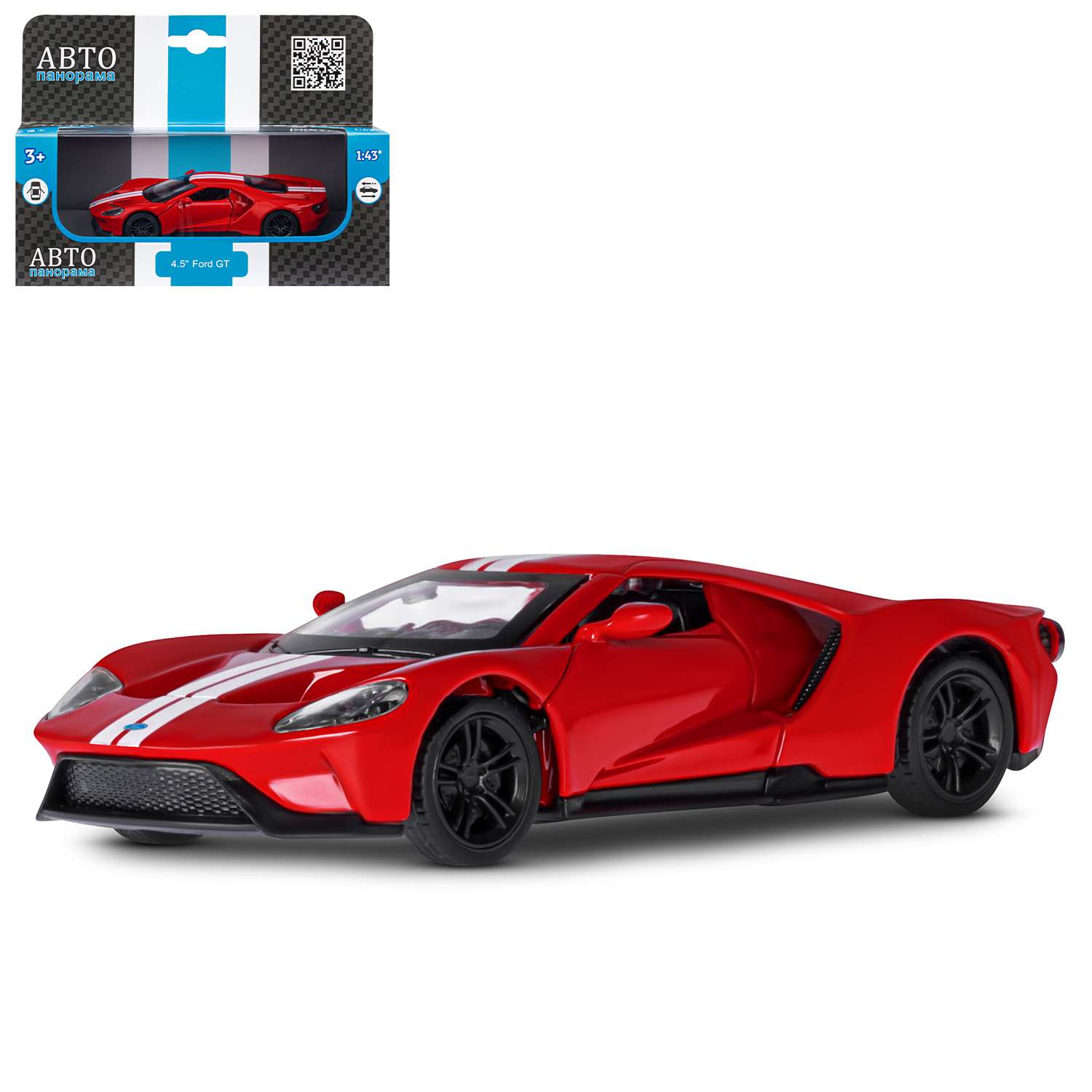 Машина JB1200139 металл Ford GT красный 1:40 инерция ТМ Автопанорама - Уральск 