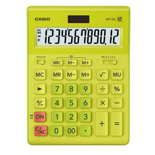 Калькулятор CASIO GR-12C-GN 12 разр. салатовый бухгалтерский - Москва 