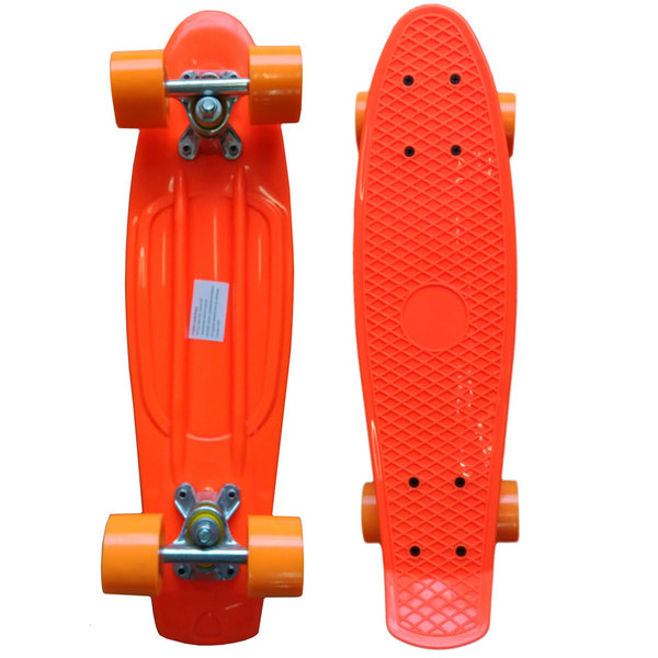 Скейтборд 636144 PVC колеса 41см оранжевый - Орск 