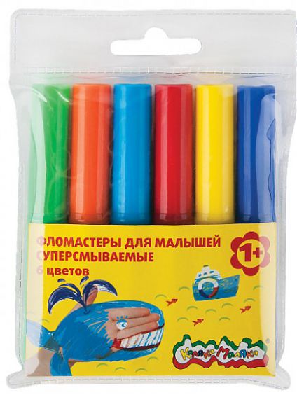 Фломастеры ФСКМ06 суперсмываемые для малышей 6цв 105050 каляка-маляка Р - Тамбов 