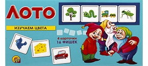 Лото ИН-8728 Изучаем цвета 16 фишек пластиковое Рыжий Кот - Санкт-Петербург 