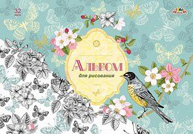 Альбом для рисования с3613-10 32л А4 Весенние цветы - Пермь 