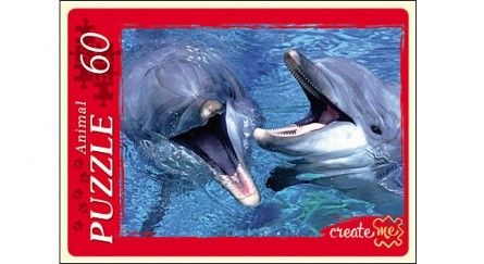 Пазл КБ60-4053 "Дельфины в воде" 60 элементов Рыжий кот - Тамбов 