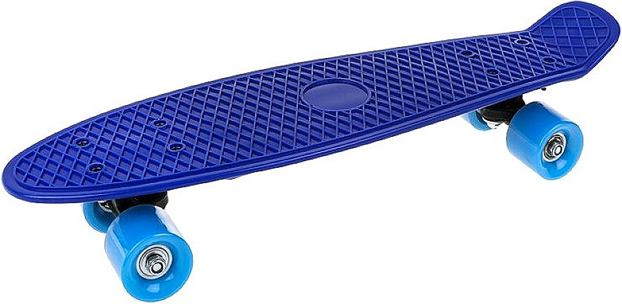 Скейтборд 636245 PVC колеса без света 55х15см синий - Ижевск 