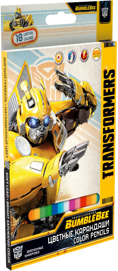 Карандаши цветные 18шт Transformers 6 TRGB-US1-1P-18 - Уральск 