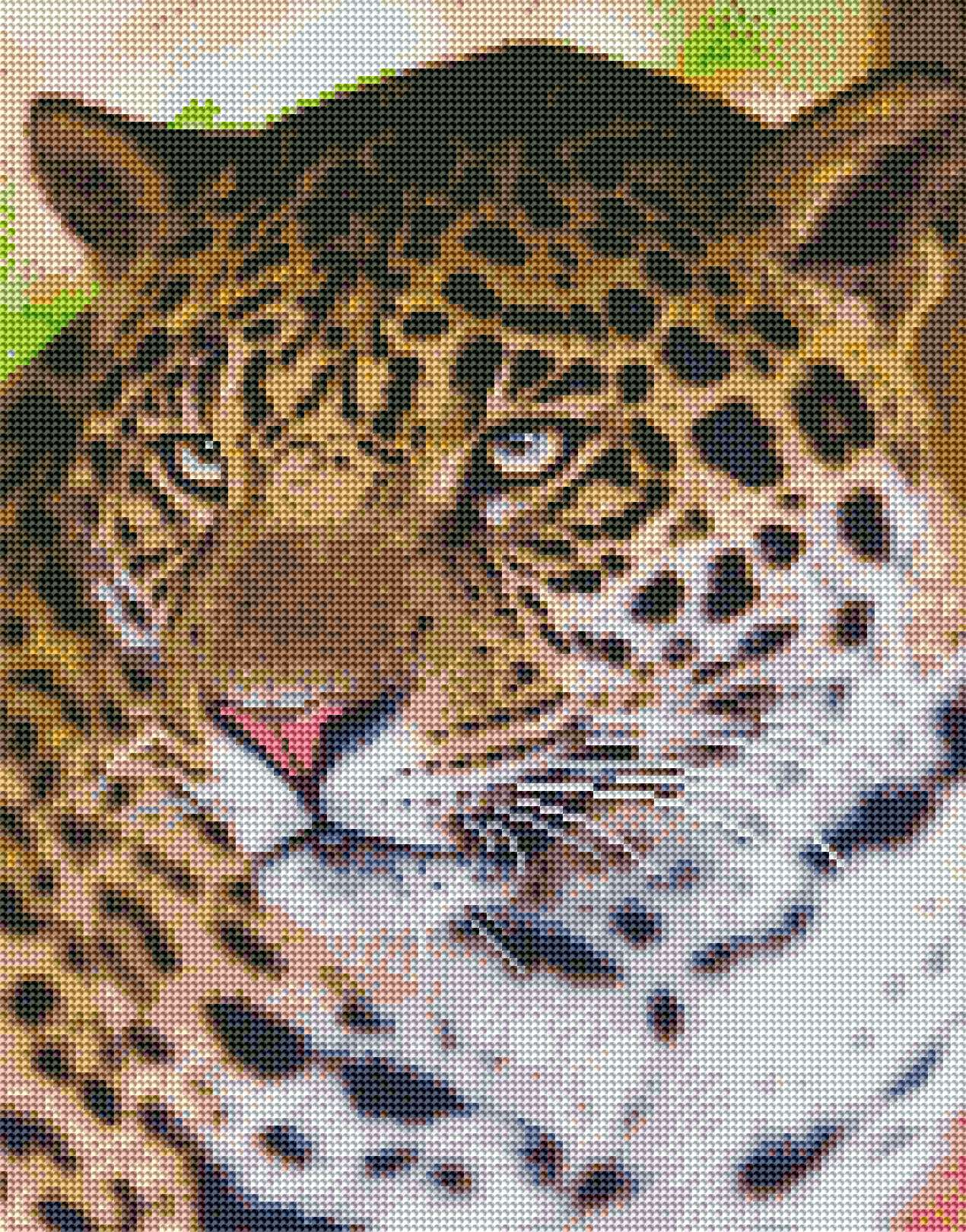 Алмазная мозаика АС4063 Красивый леопард 40х50см 28 цв Рыжий кот - Самара 