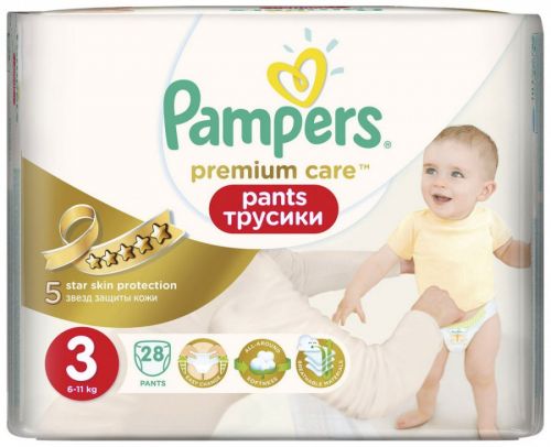 PAMPERS Подгузники-трусики Premium Care Pants для мальчиков и девочек Midi (6-11 кг) Средняя 22 10% - Орск 