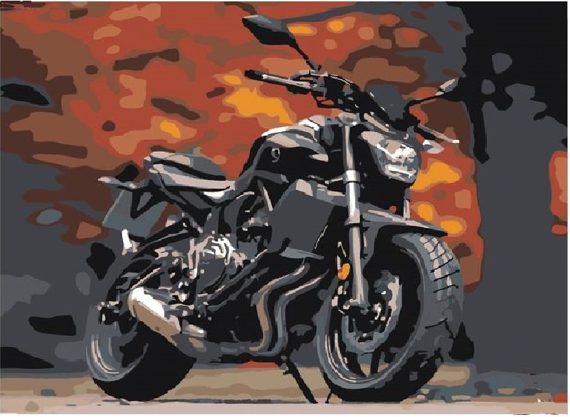 Картина Черный мотоцикл рисование по номерам 50*40см КН5040255 - Чебоксары 