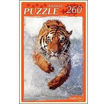 Пазл КБ260-4008 "Бегущий по воде тигр" 260 элементов Рыжий кот