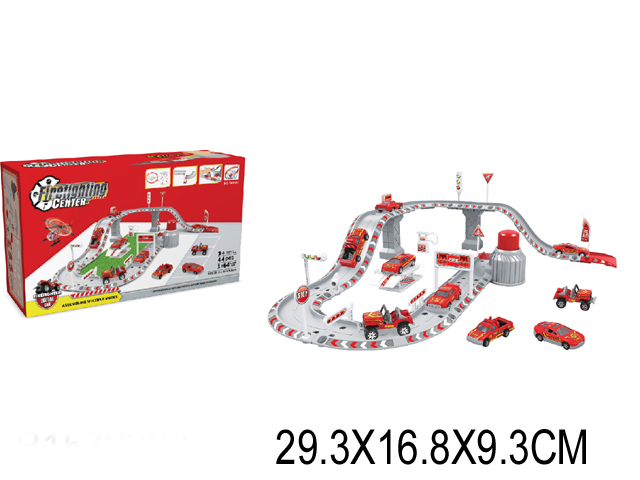 Гараж ТН8567 "Пожарная часть" с 3 металлическими машинами в коробке - Пенза 
