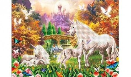 Алмазная мозаика ASH010 "Долина единорогов" 28 цветов Рыжий кот - Томск 