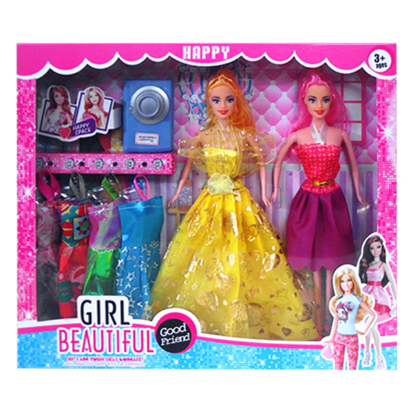 Кукла 200137585 в наборе 2шт с платьями в коробке
