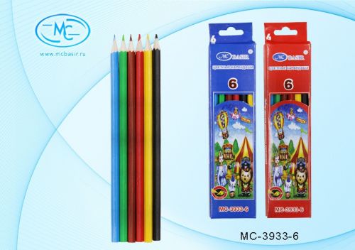 Карандаши МС-3933-6 6цветов "Цирк" деревянные шестигранный корпус