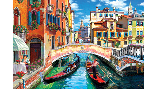 Холст Х-8308 с красками Венецианский канал 40*50см Рыжий кот - Заинск 