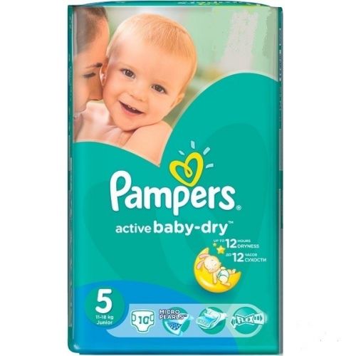 PAMPERS 40718 Подгузники Active Baby-Dry Junior (11-18 кг) Микро Упаковка 10 10% - Омск 