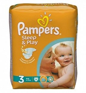 PAMPERS Подгузники Sleep & Play Midi (4-9 кг) Стандартная Упаковка 16 10% - Саратов 