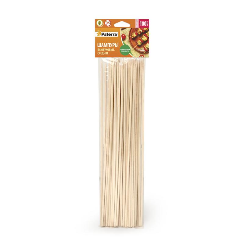 Шампуры для шашлыка 401-495 бамбук по 100шт PATERRA 250мм - Орск 