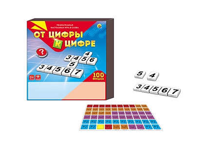 Игра настольная ИН-1800 От цифры к цифре 100фишек Рыжий кот - Заинск 