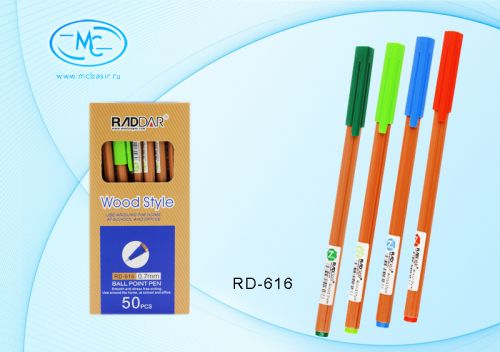 Ручка шариковая RD-616 шестигранный цвета ассорти Wood Style - Саратов 