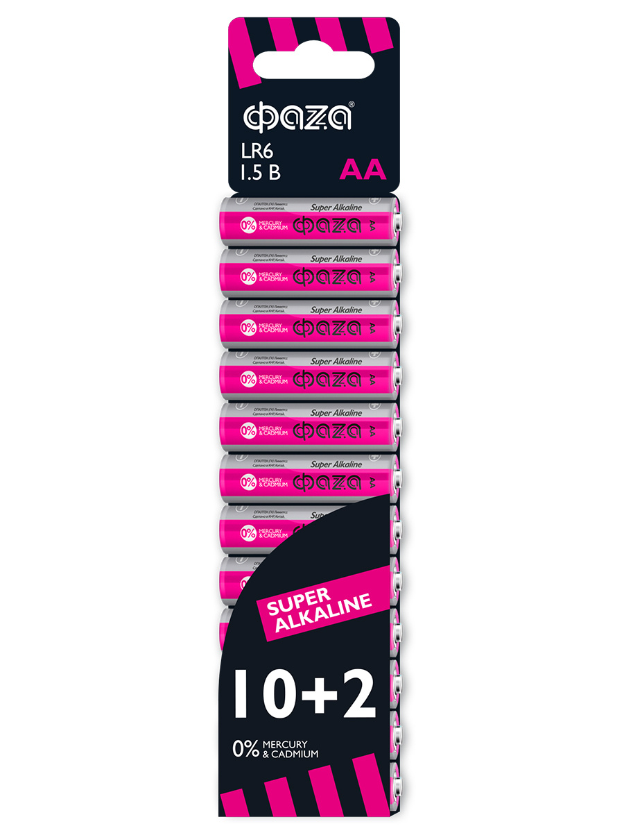 Батарейка Фаза LR06 Super 12BL LR6SA-SB12 - Магнитогорск 