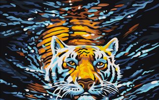 Картина "Плывущий тигр" рисование по номерам 50*40см КН5040090 - Уральск 