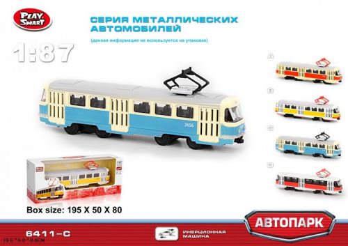 А/м 6411-С трамвай 1:87 металл инерция в коробке - Омск 