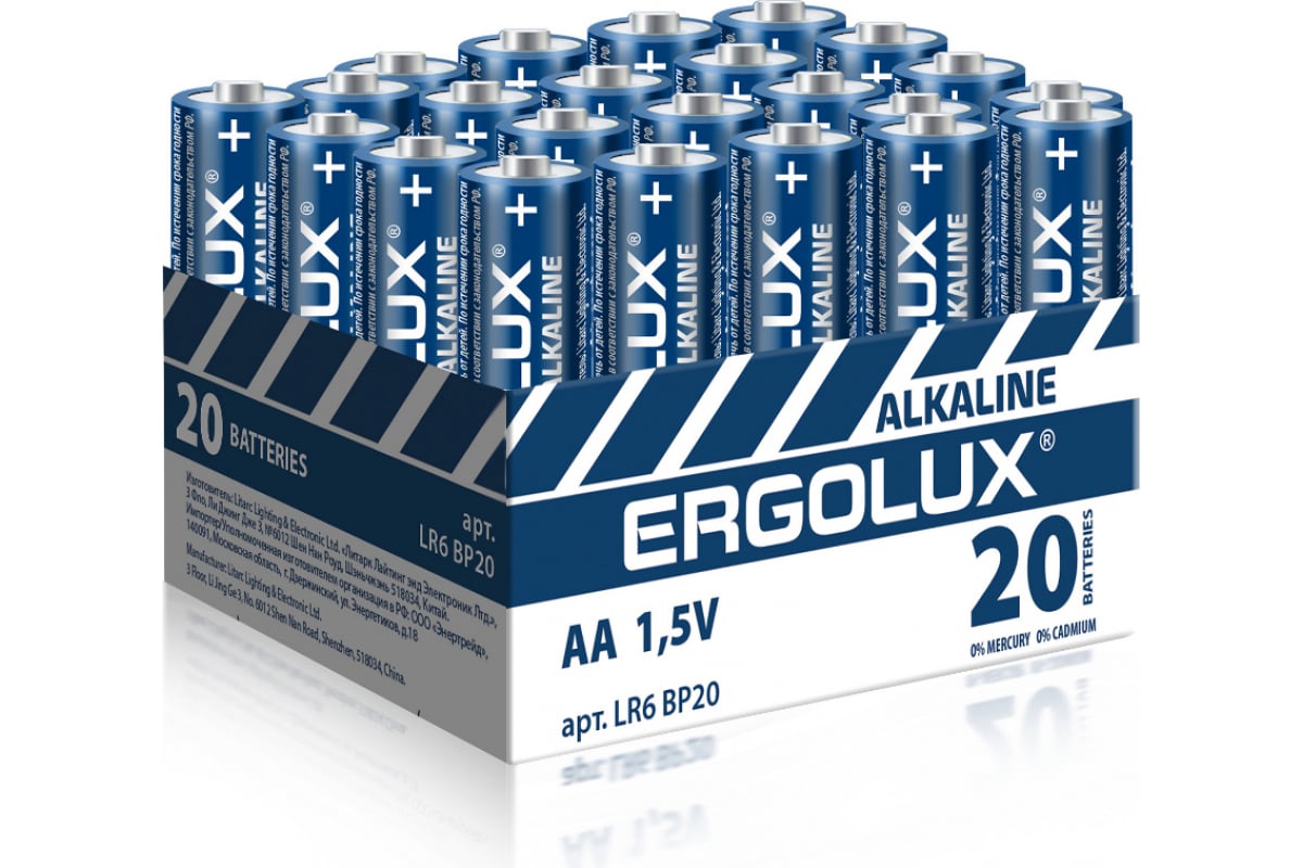 Батарейка Ergolux Промо LR6 б/б поштучно 14675 20Box - Уральск 