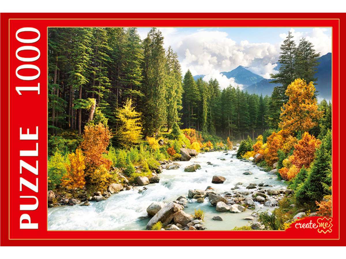 Пазл 1000 элементов ГИП1000-2012 Осенняя горная река Рыжий кот - Набережные Челны 