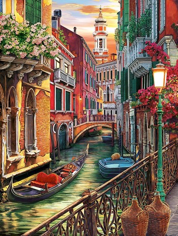 Холст Х-3138 с красками Венецианское кафе 40*50см Рыжий кот - Волгоград 