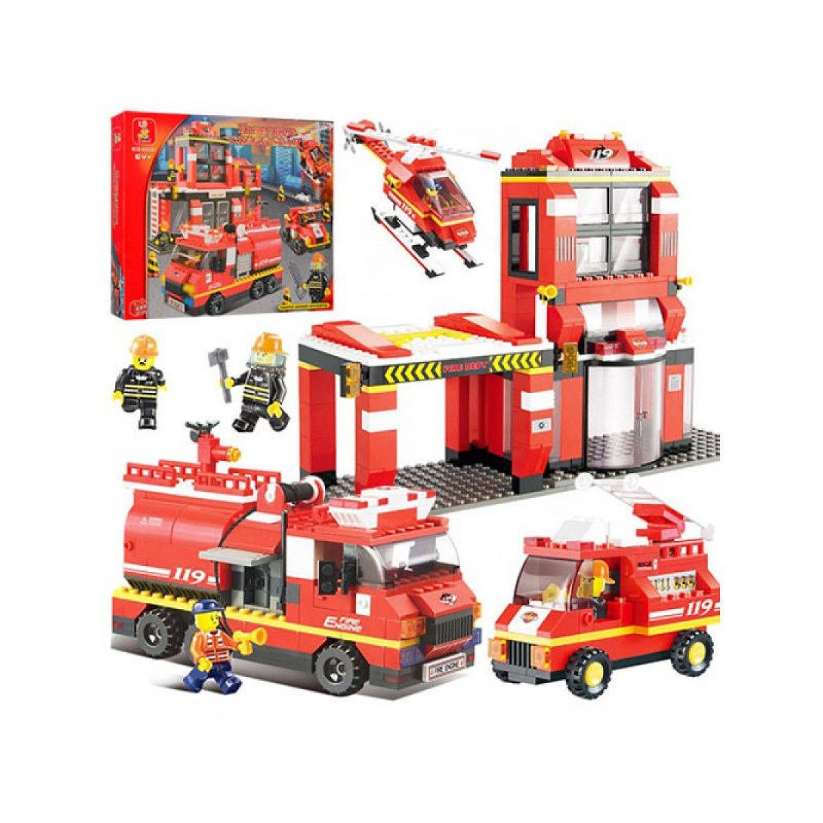 Конструктор М38-В0226 пожарные спасатели 693д SLUBAN 403347