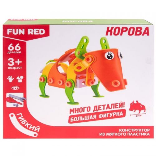 Конструктор гибкий "Корова Fun Red" 66 деталей - Орск 