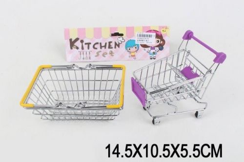 Набор 24-4С корзина и тележка для супермаркета металл в пакете 1201254 - Саранск 