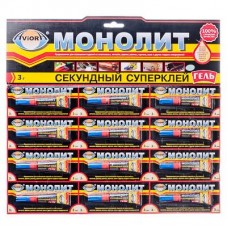 Суперклей-гель 403-202 секундный 3г на листе 12шт AVIORA-МОНОЛИТ - Челябинск 