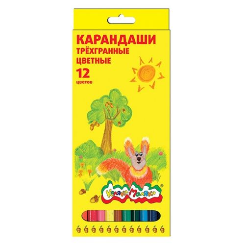 Карандаши КТКМ12 цв 12шт 3х гранные каляка маляка - Омск 