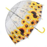 Зонт YS07-2 прозрачный Подсолнухи 60см купольный ПВХ в пакете Рыжий кот - Набережные Челны 