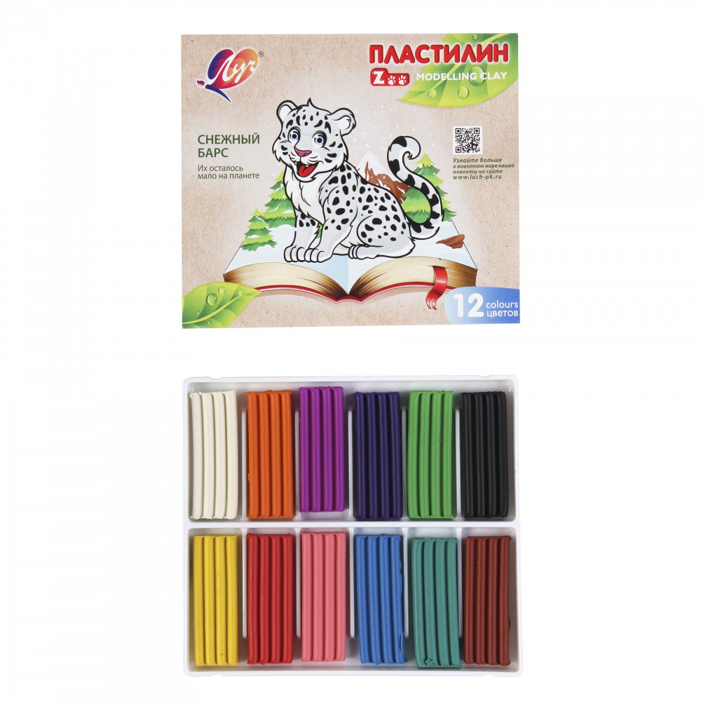 Пластилин 1722-08 ZOO 12цв 180гр 29С Луч 040842 - Ижевск 