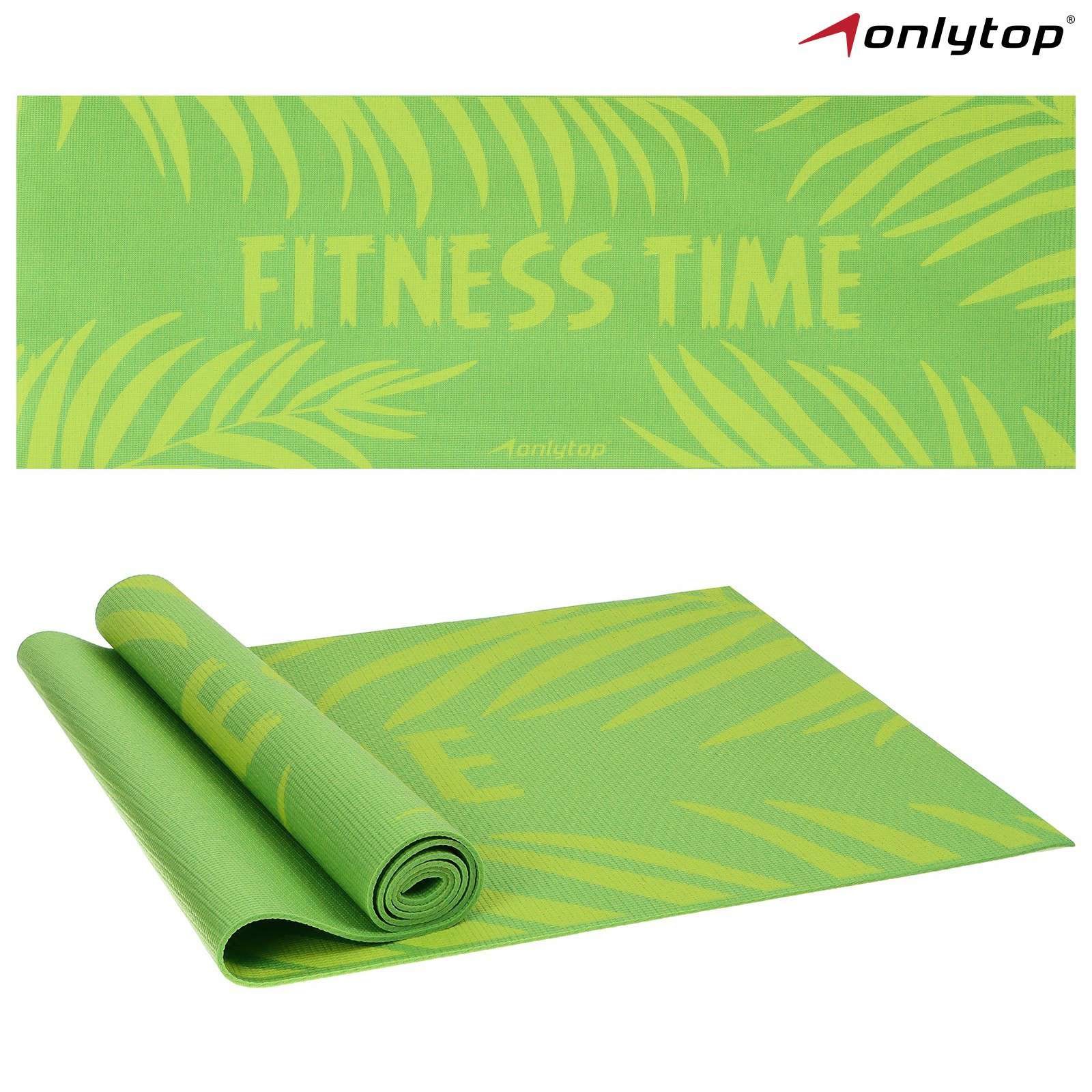 Коврик для фитнеса 7387391 Fitness time 173*61*0,4см цвет зелёный - Елабуга 