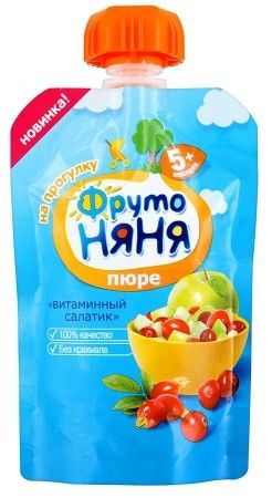 Пюре 90г яблоко,шиповник,клюква 5+ 79004 дой-пакет Фрутоняня - Нижний Новгород 